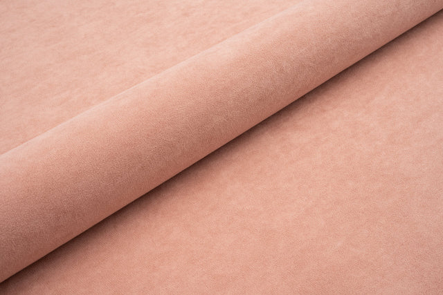 Støvet rosa tyk mat velour møbelstof med fleecebagside, metervare til erhverv (billede 1 af 3)