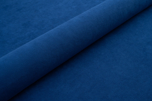 Kongeblå tyk mat velour møbelstof med fleecebagside, metervare til erhverv (billede 1 af 3)