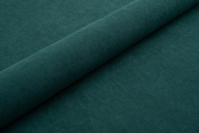 Flaskegrøn tyk mat velour møbelstof med fleecebagside, metervare til erhverv (billede 1 af 3)
