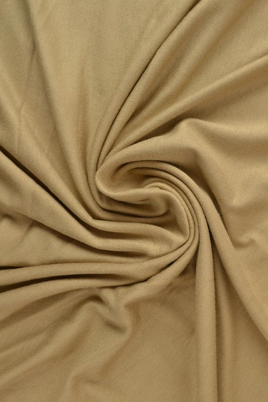 Mørk beige viskose jersey – blød, åndbar & strækbar, metervare til erhverv (billede 1 af 4)