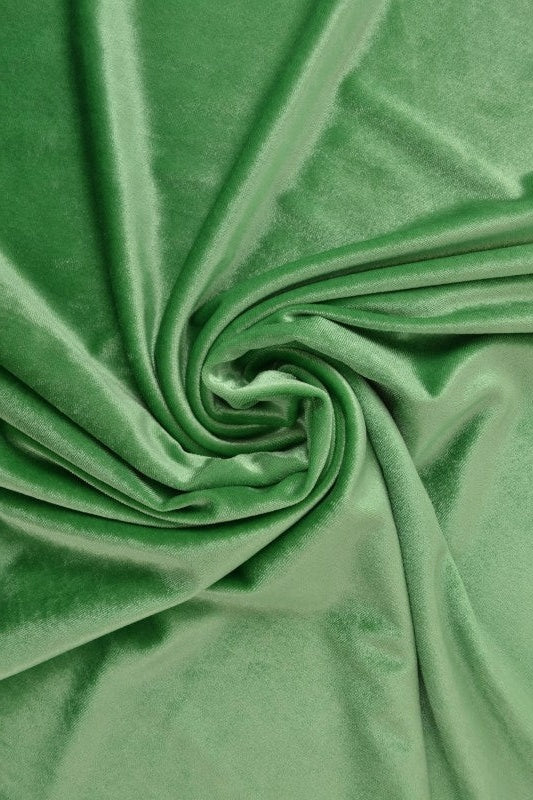 Grøn velour med stræk, metervare til erhverv (billede 1 af 6)