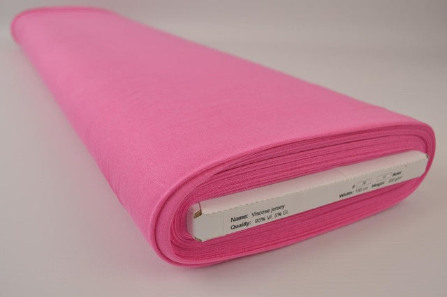 Pink viskose jersey – blød, åndbar & strækbar, metervare til erhverv (billede 2 af 4)