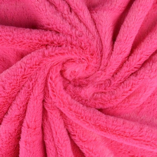 Pink blød plys – 10 mm luv & envejs stræk, metervare til erhverv (billede 1 af 5)
