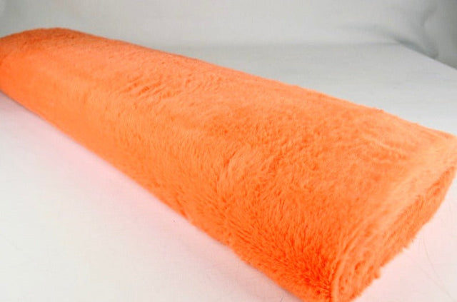 Orange blød plys – 10 mm luv & envejs stræk, metervare til erhverv (billede 2 af 5)