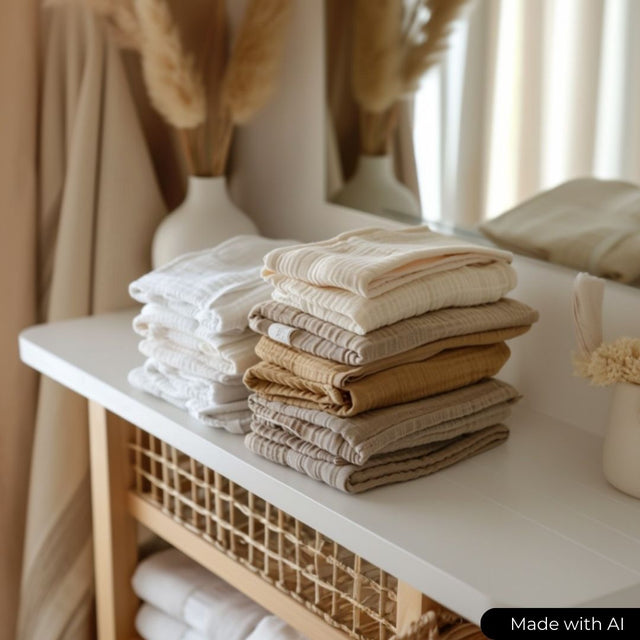 Mosgrøn double gauze musselin – blød & åndbar, metervare til erhverv (billede 5 af 5)