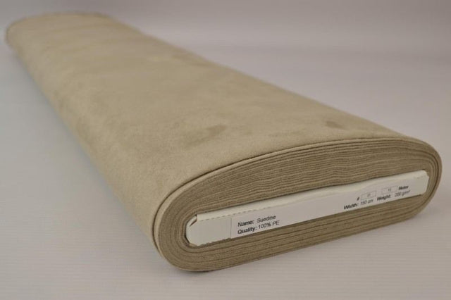 Beige imiteret ruskind – mat overflade & let pleje, metervare til erhverv (billede 2 af 7)
