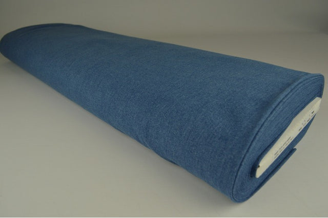 Blå vasket denim med stræk, metervare til erhverv (billede 2 af 3)