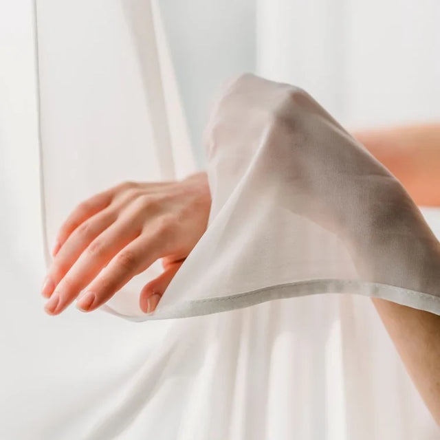 Lys lilla chiffon – let, gennemsigtig & med flot fald, metervare til erhverv (billede 5 af 7)