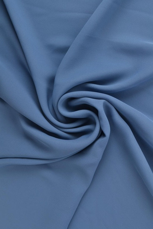 Stålblå chiffon – let, gennemsigtig & med flot fald, metervare til erhverv (billede 1 af 7)