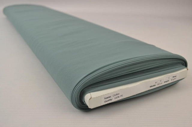 Vintage grøn chiffon – let, gennemsigtig & med flot fald, metervare til erhverv (billede 2 af 7)