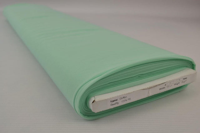 Lys mint chiffon – let, gennemsigtig & med flot fald, metervare til erhverv (billede 2 af 7)
