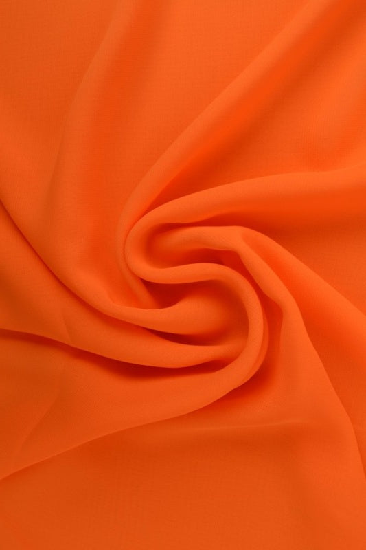 Orange chiffon – let, gennemsigtig & med flot fald, metervare til erhverv (billede 1 af 7)