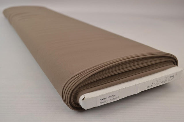 Taupe chiffon – let, gennemsigtig & med flot fald, metervare til erhverv (billede 2 af 7)