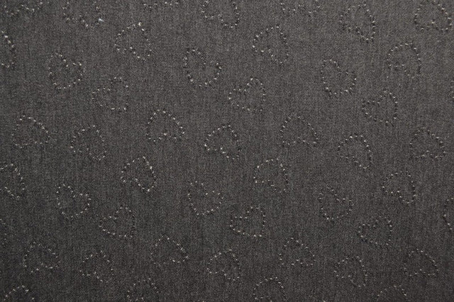 Sort denim stof med hjertemønster – metervare til bukser & jakker, metervare til erhverv (billede 3 af 8)