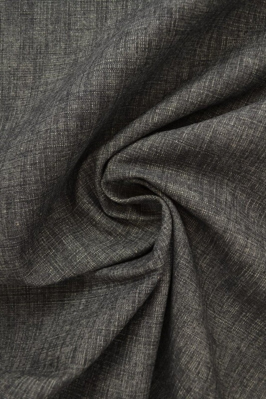 Mellemgrå uvasket denim med stræk – 370 g/m², metervare til erhverv (billede 1 af 8)