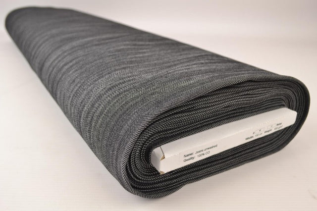 Grå uvasket denim med stræk – 370 g/m², metervare til erhverv (billede 2 af 9)