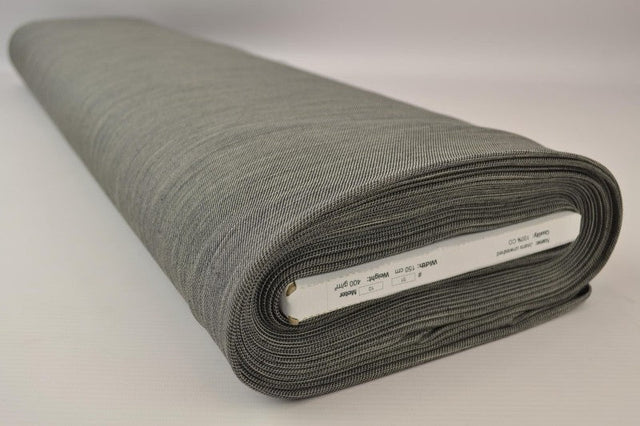 Lysegrå uvasket denim med stræk – 370 g/m², metervare til erhverv (billede 2 af 9)