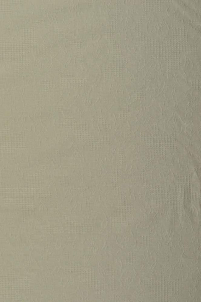 Hvid bomulds jacquard - vaffelstruktur med blomstermotiv, metervare til erhverv (billede 3 af 5)