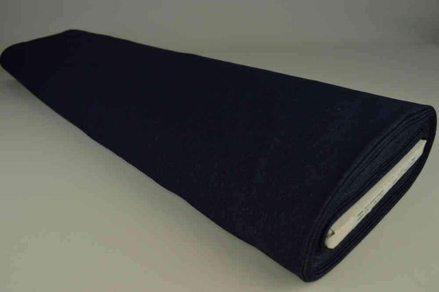 Mørkeblå uvasket denim med stræk – 370 g/m², metervare til erhverv (billede 2 af 4)