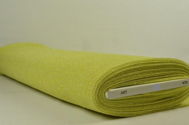 Limegrøn jersey lurex – elastisk glimmerstof, metervare til erhverv (billede 2 af 2)