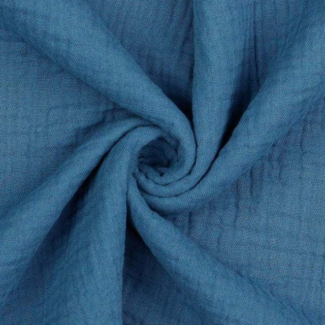 G&M Økologisk Musselin / Double Gauze INDIGO BLÅ ØKOLOGISK MUSSELIN / DOUBLE GAUZE