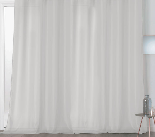 Chic chiffon stof til gardiner - hvid, metervare til erhverv (billede 3 af 5)