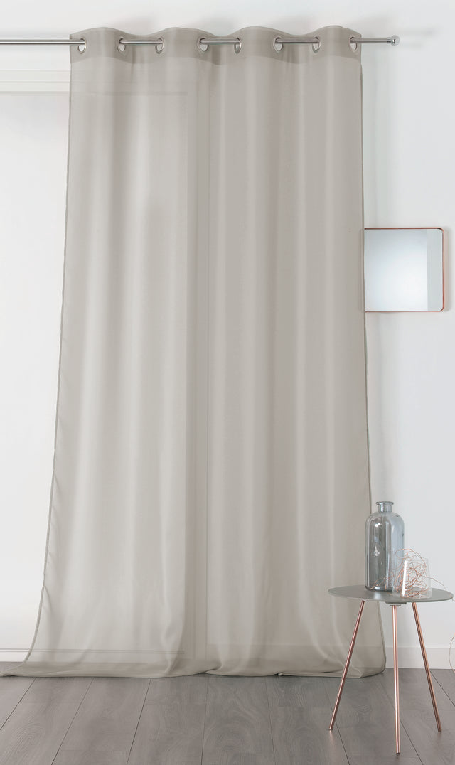 Chic chiffon stof til gardiner - gråbeige, metervare til erhverv (billede 3 af 4)
