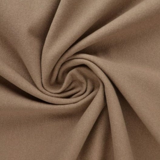 Taupe bomuldsflannel – blød børstet overflade & naturlig, metervare til erhverv (billede 1 af 6)
