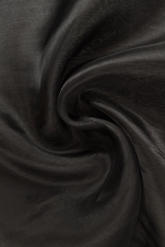 Sort organza – transparent & skinnende, metervare til erhverv (billede 1 af 7)
