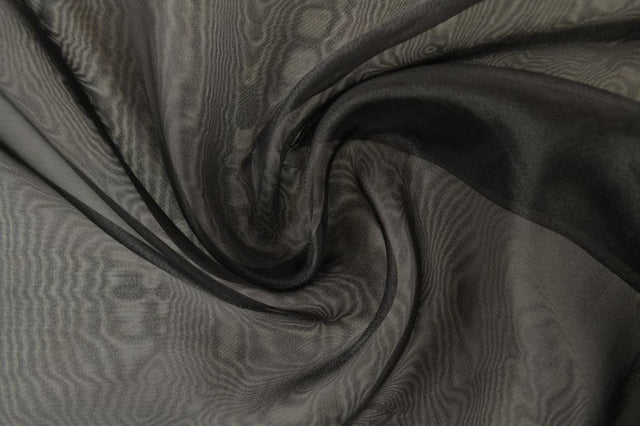 Sort organza – transparent & skinnende, metervare til erhverv (billede 3 af 7)