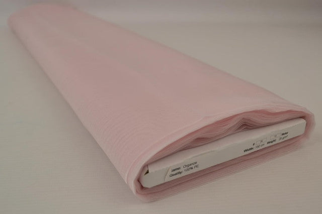 Lyserød organza – transparent & skinnende, metervare til erhverv (billede 2 af 7)