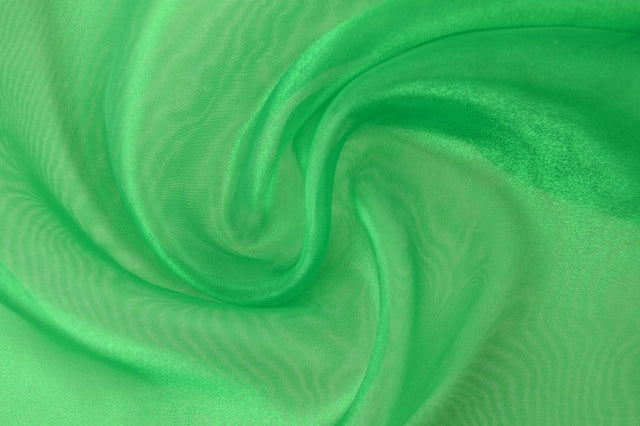 Grøn organza – transparent & skinnende, metervare til erhverv (billede 3 af 7)