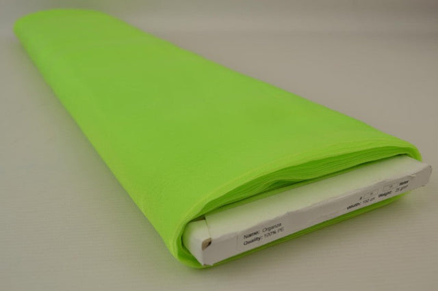 Limegrøn organza – transparent & skinnende, metervare til erhverv (billede 2 af 7)
