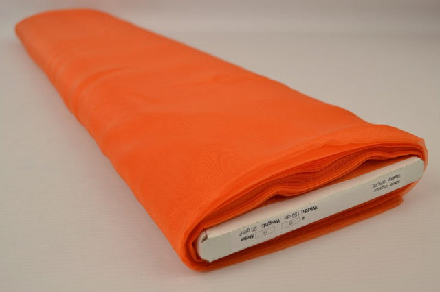 Mandarin orange organza – transparent & skinnende, metervare til erhverv (billede 2 af 7)