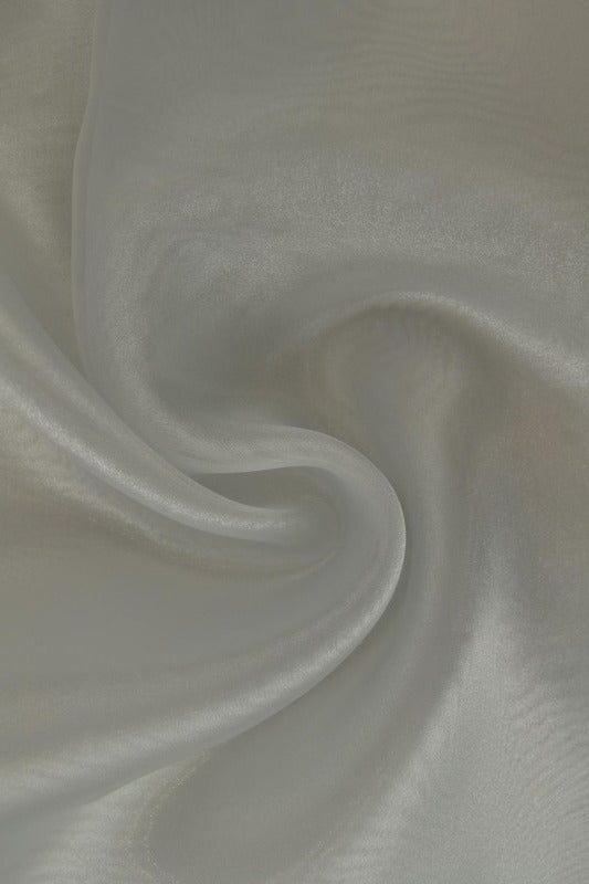 Sølvgrå organza – transparent & skinnende, metervare til erhverv (billede 1 af 7)