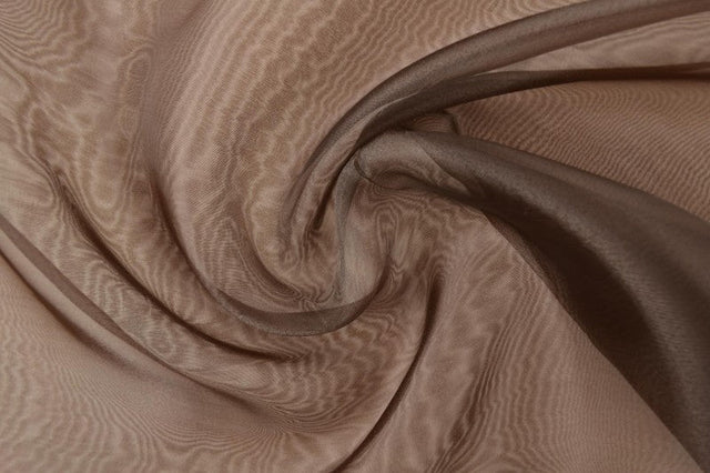 Brun organza – transparent & skinnende, metervare til erhverv (billede 3 af 7)