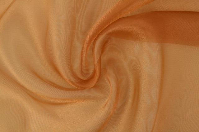 Sennepsgul organza – transparent & skinnende, metervare til erhverv (billede 3 af 7)