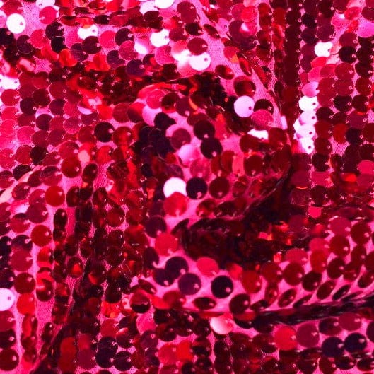 Pink pailletstof – store 8 mm pailletter & envejs stræk, metervare til erhverv (billede 1 af 6)