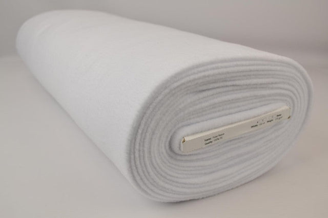 Hvid polar fleece – anti-pilling, varm & let, metervare til erhverv (billede 2 af 7)