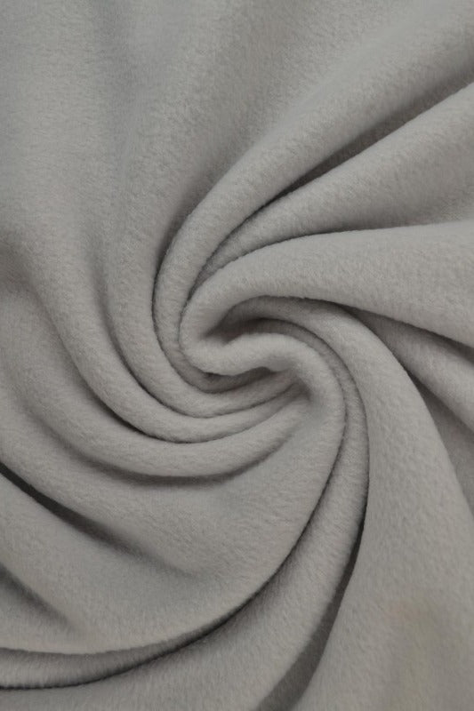 Sølvgrå polar fleece – anti-pilling, varm & let, metervare til erhverv (billede 1 af 7)