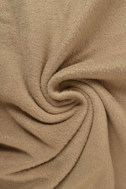 Taupe polar fleece – anti-pilling, varm & let, metervare til erhverv (billede 1 af 7)