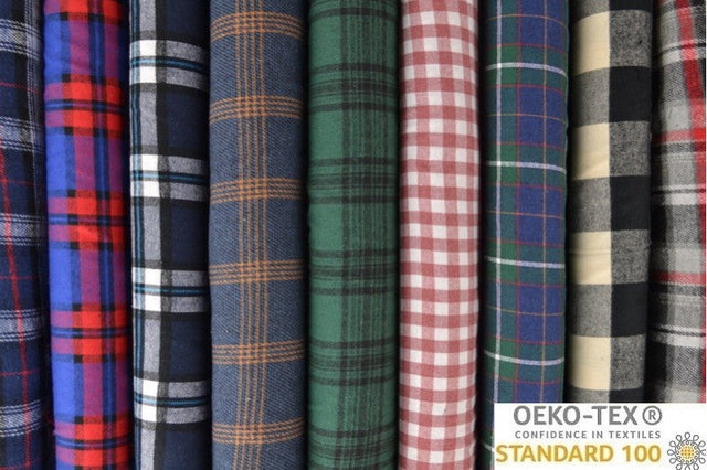 Gul og brun skotskternet flannel, metervare til erhverv (billede 13 af 14)