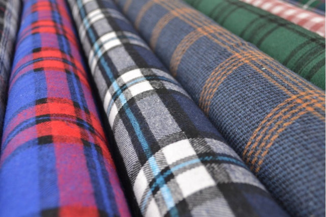 Sort og grøn skotskternet flannel, metervare til erhverv (billede 11 af 14)