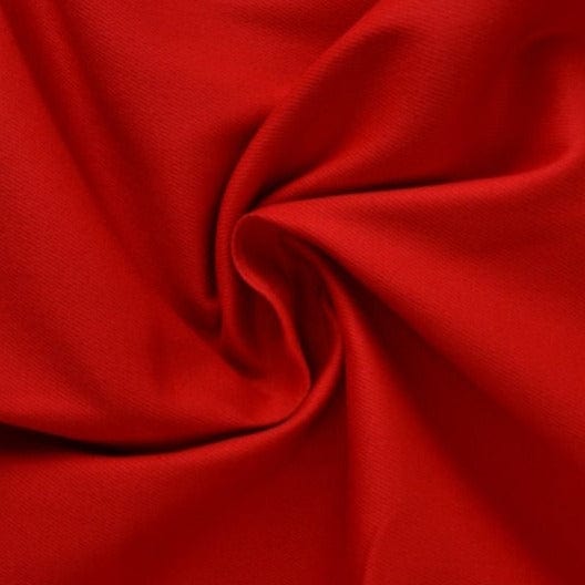 Rød bomuldstwill med stræk – diagonal twill & formfast komfort, metervare til erhverv (billede 1 af 7)