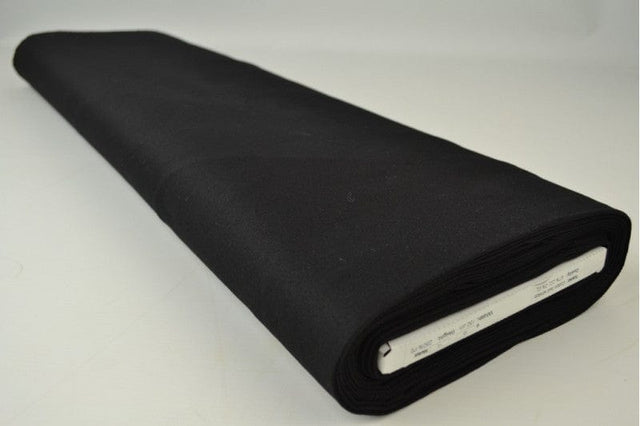 Sort bomuldstwill med stræk – diagonal twill & formfast komfort, metervare til erhverv (billede 2 af 7)