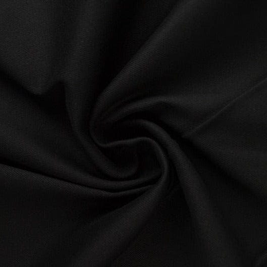 Sort bomuldstwill med stræk – diagonal twill & formfast komfort, metervare til erhverv (billede 1 af 7)