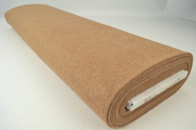 Beige slidstærk og blød uld/polyester stof, metervare til erhverv (billede 2 af 4)