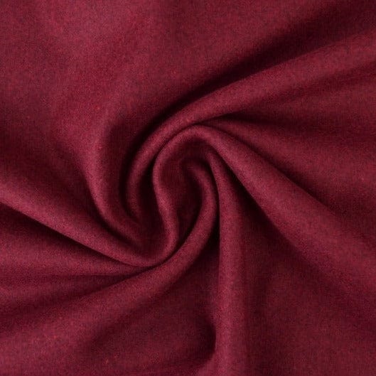 Bordeaux slidstærk og blød uld/polyester stof, metervare til erhverv (billede 1 af 4)
