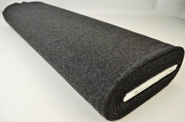 Mørkegrå slidstærk og blød uld/polyester stof, metervare til erhverv (billede 2 af 4)