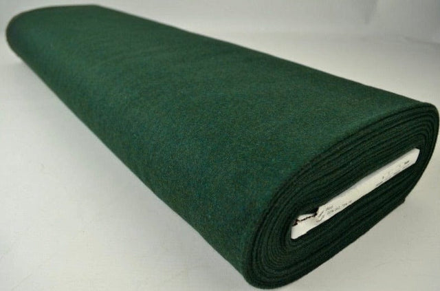 Mørkegrøn slidstærk og blød uld/polyester stof, metervare til erhverv (billede 2 af 4)